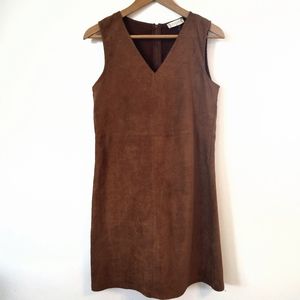 🌿Altar'd State Brown Suede Sleeveless Shift Dress